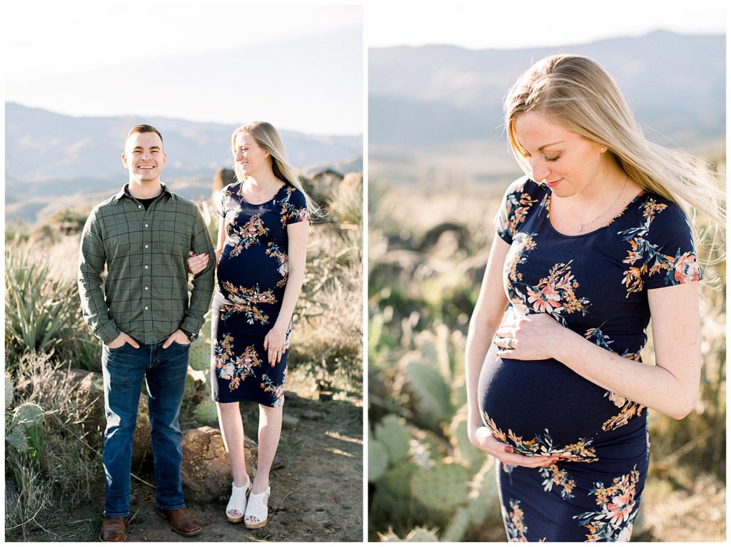 light and airy mountain top maternity session in arizona