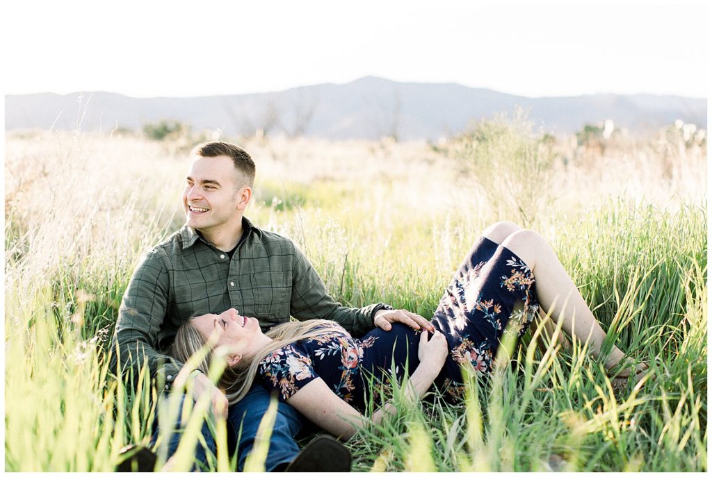 arizona mountain top maternity session in grass