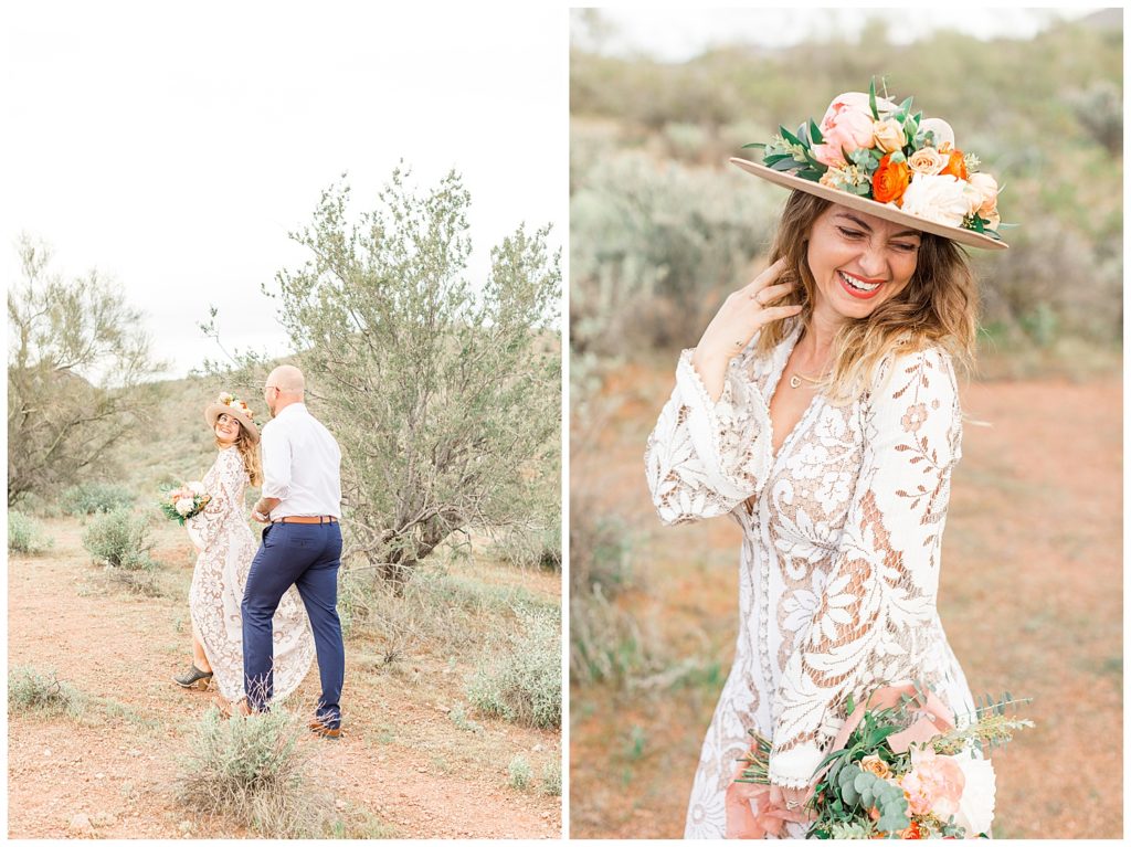 Arizona Elopement Photographer,Desert Love Elopement Inspiration Mesa Arizona, Styled Shoot, Desert Green, Orange, Peach, Earth Tones, Arizona Weddings, Looks Like Film