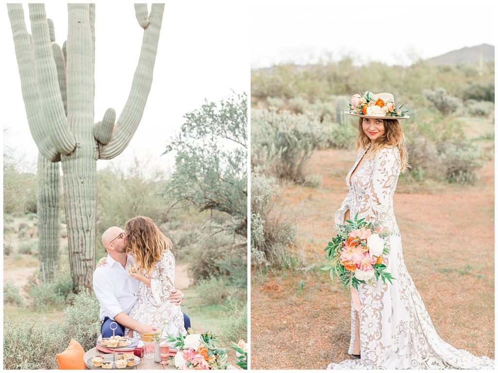 Desert Love Elopement Inspiration Mesa Arizona, Styled Shoot, Desert Green, Orange, Peach, Earth Tones, Desert Weddings,Arizona Weddings
