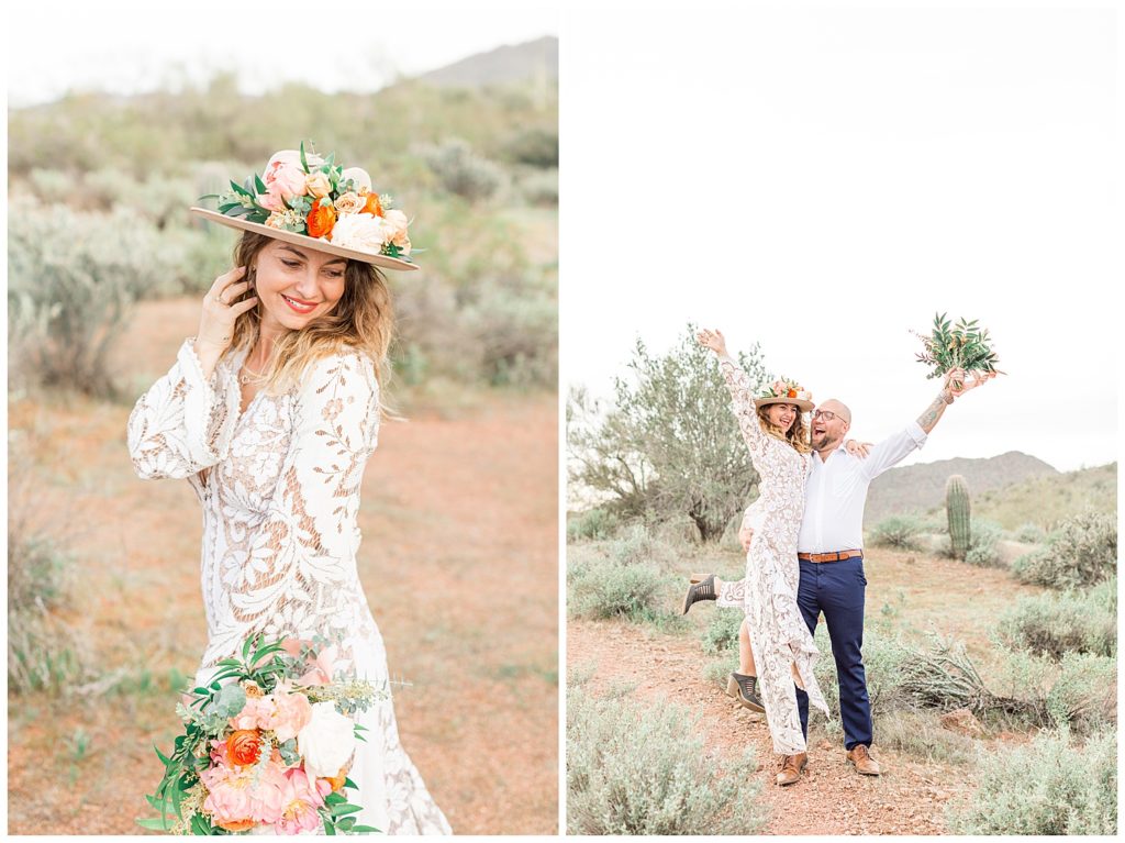 Elope In Arizona, Mesa, where to elope, Elopement Photographer,Desert Love Elopement Inspiration Mesa Arizona, Styled Shoot, Desert Green, Orange, Peach, Earth Tones, Arizona Weddings