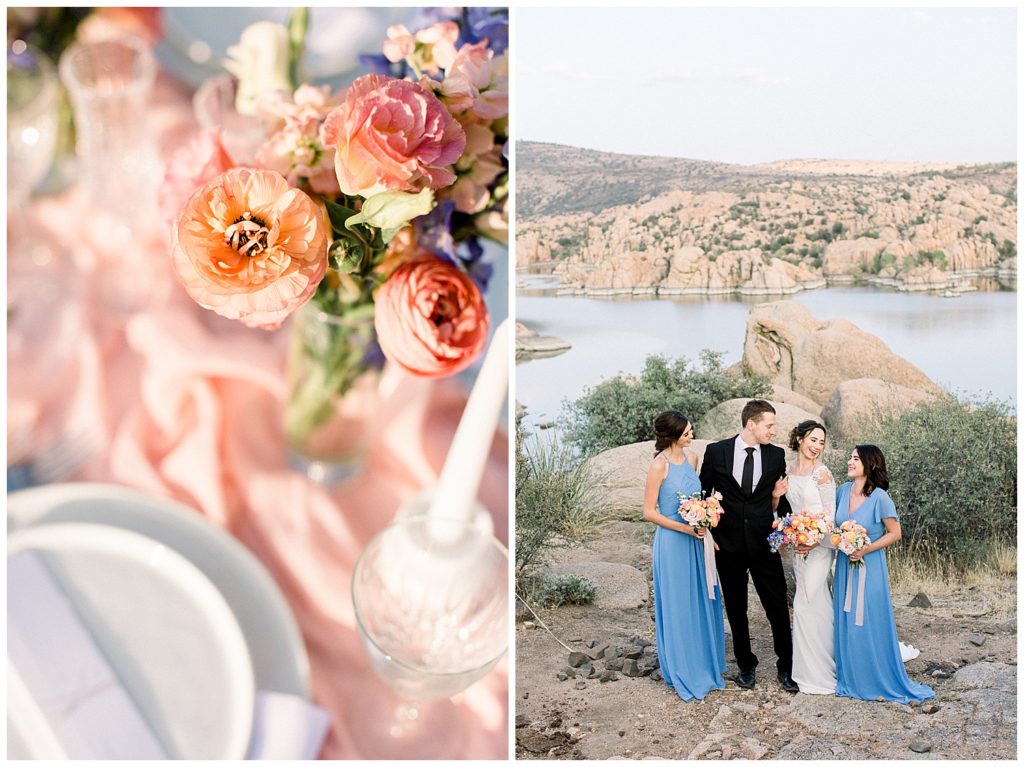 Lakeside elopement in ariona, tablescape