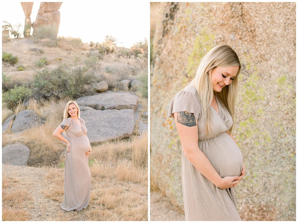 Sunrise Maternity session in the Arizona Desert, Film Photographer