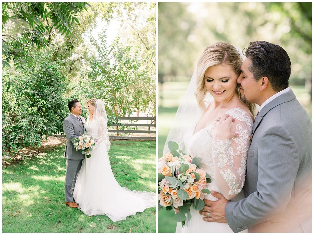 bride and groom portraits at venue at the grove