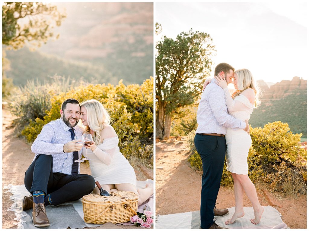 Engagement session picnic in Sedona Arizona