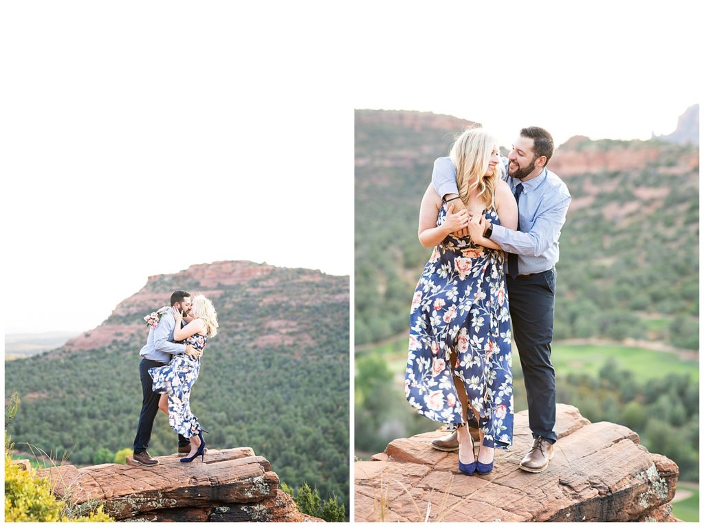 Engagement Session in sedona arizona, cliffside engagement session, scenic views