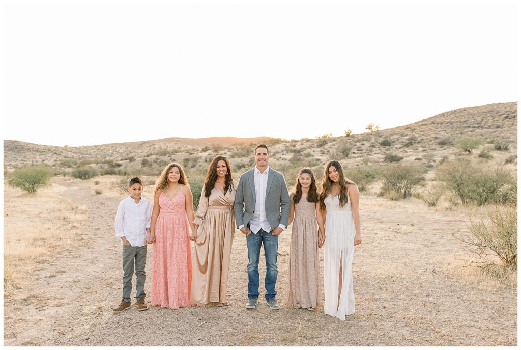 light and airy family photos in arizona with neutral color palette for desert scenes