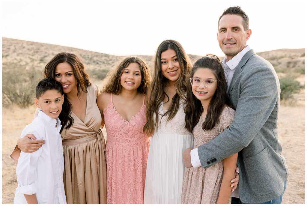 light and airy family photos in the desert with neutral color palette