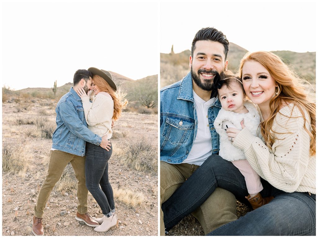 soft and sweet snuggly sunrise session in the arizona desert