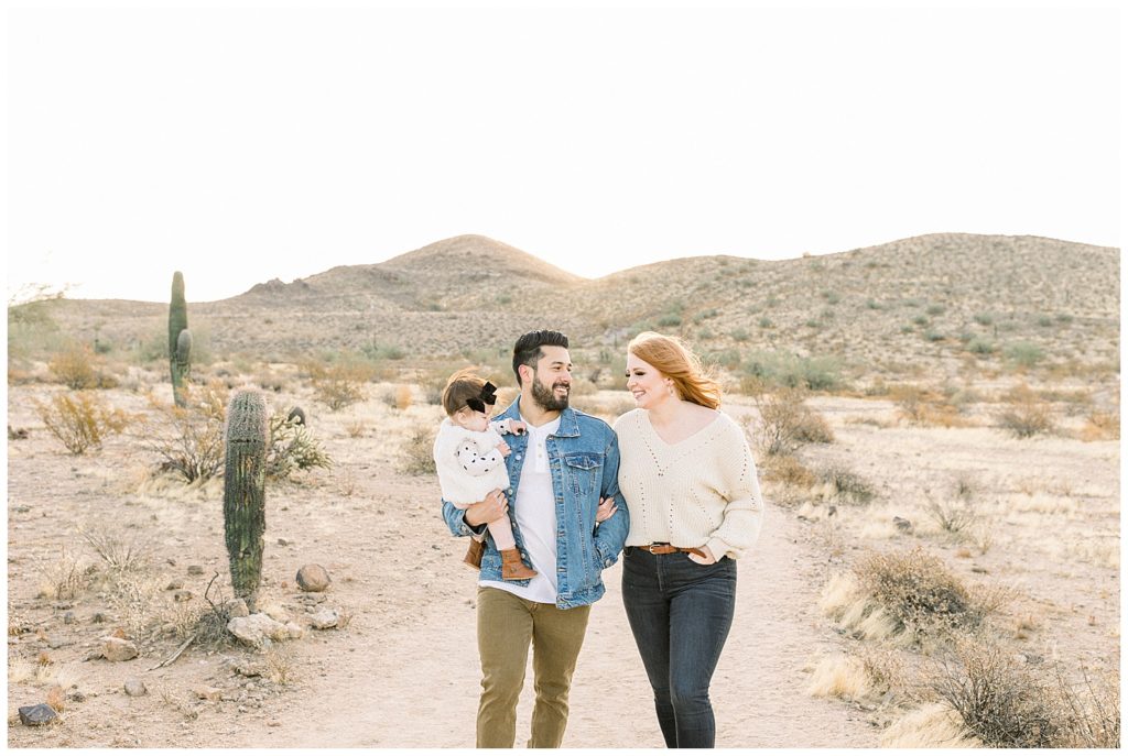 sunrise family session in the arizona desert
