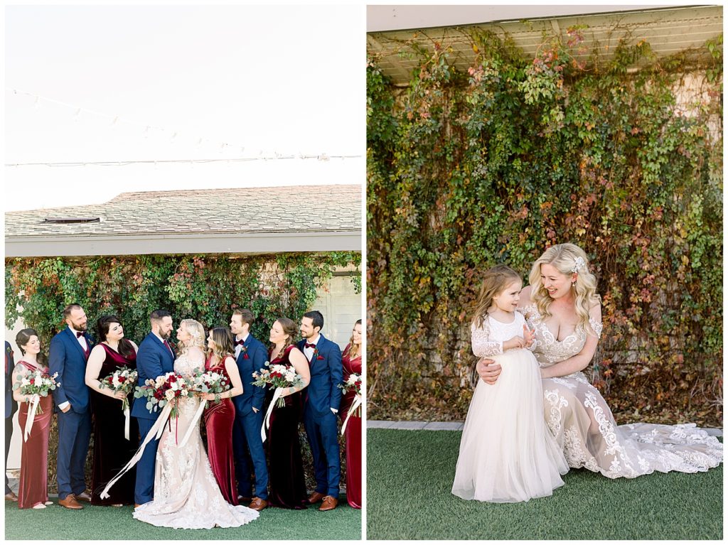 Bridal Party at Gather Estate, Bride with Flower Girl, Arizona Wedding Photographer