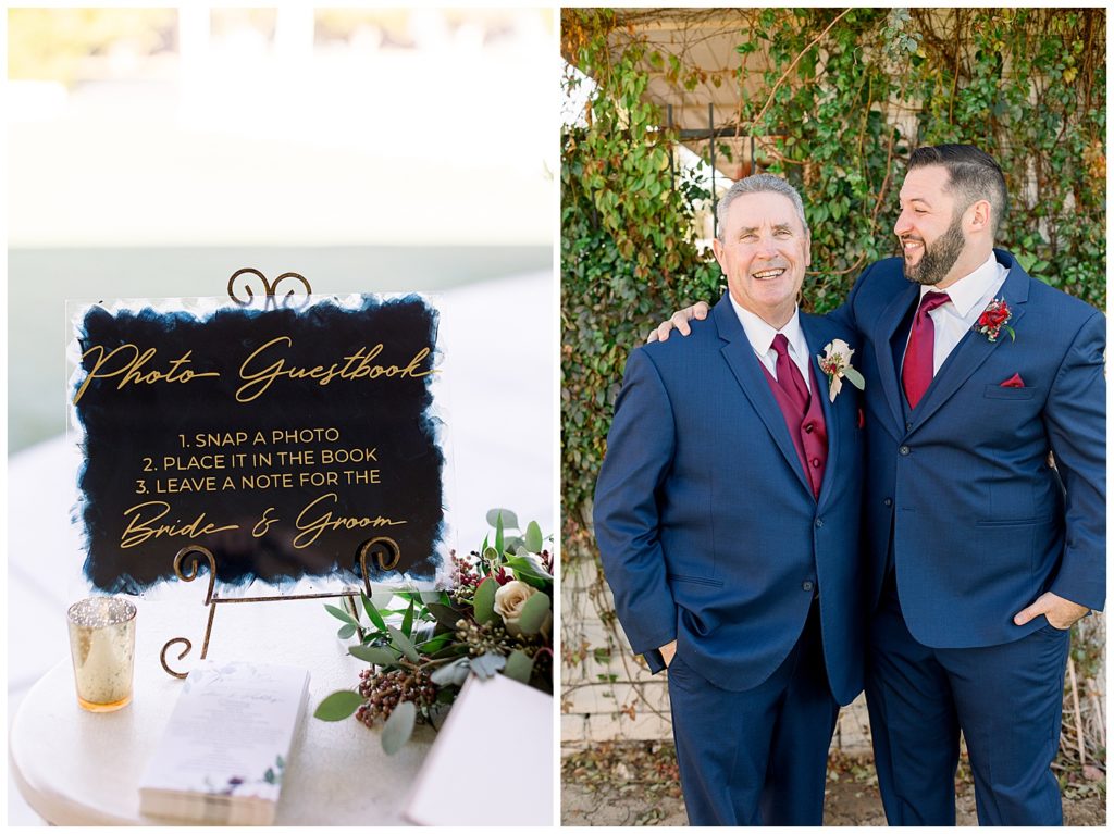 Groom and Father of the Groom, Reception Details, Arizona Wedding at Gather Estate, Arizona Elopement Photographer