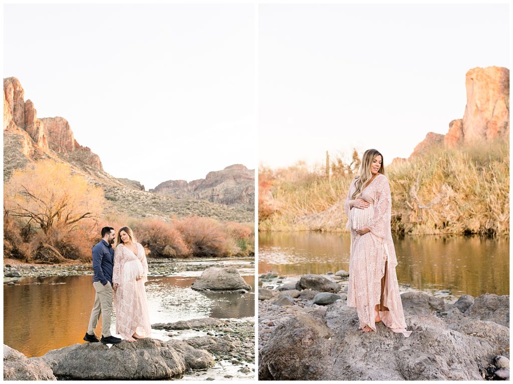 Arizona Maternity Photographer, Maternity Photos at the Salt River, Flutter Dress