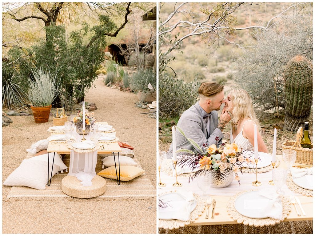 Desert Peach arizona picnic elopement