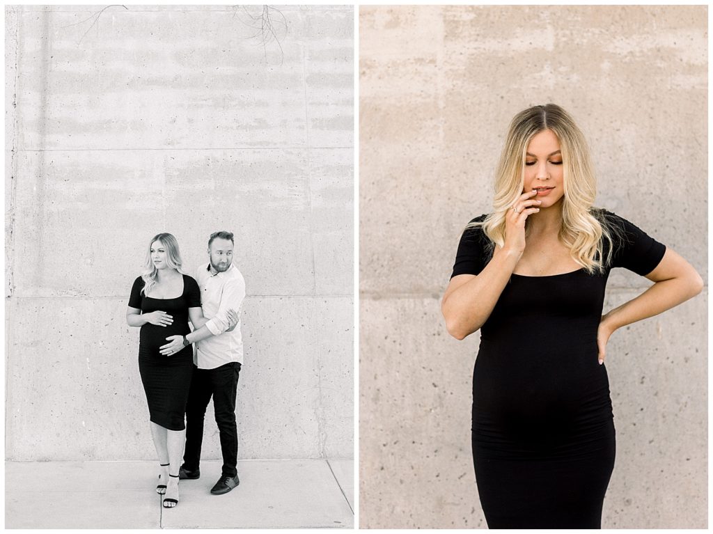Editorial vibe for downtown Phoenix Maternity session