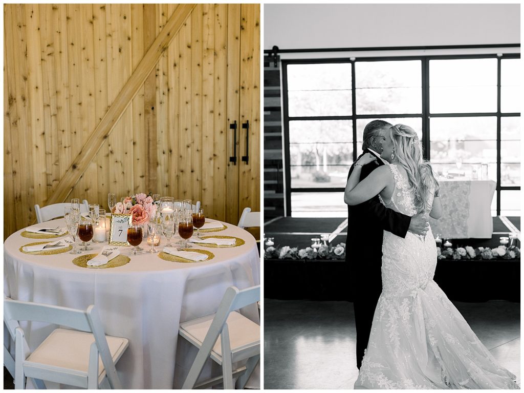 Hope Barn and Gardens Reception Venue, Father Daughter Dance and barn setup