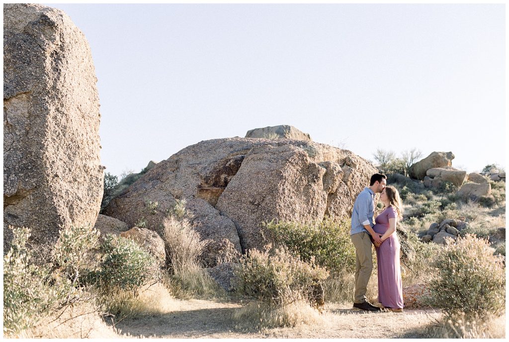 Spring in Arizona, Desert Maternity Session amongst the boulders