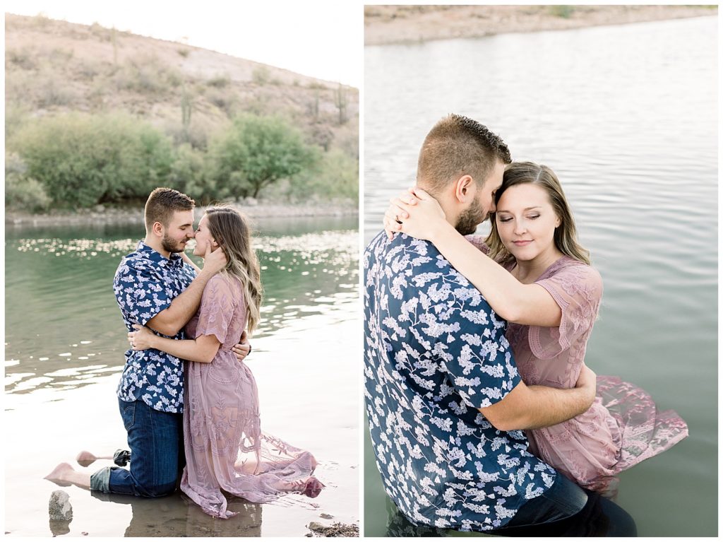 Romantic Engagement Session, Lake Pleasant, Arizona