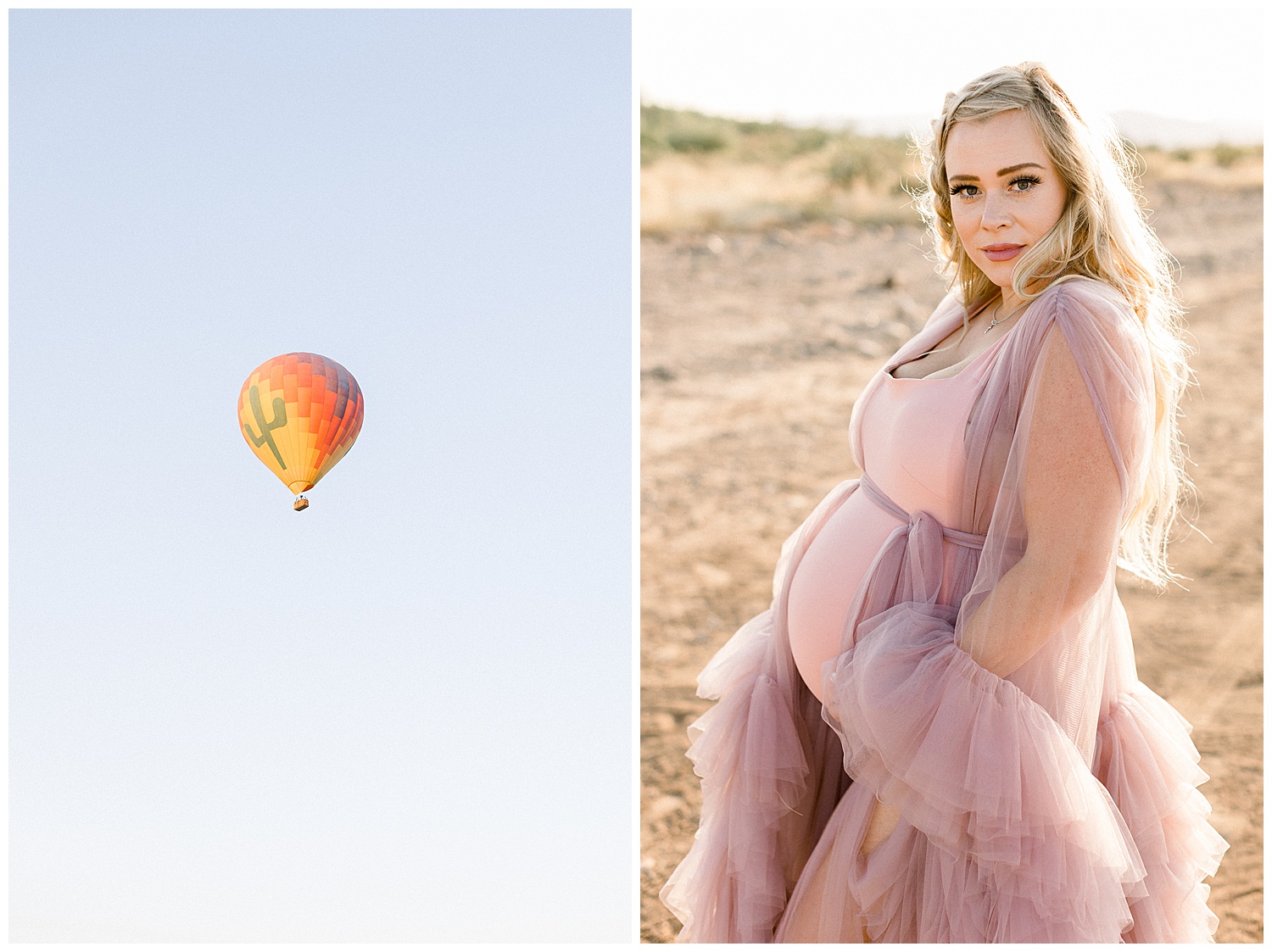 Hot Air Expeditions Maternity Session in the Desert, Pink Gown