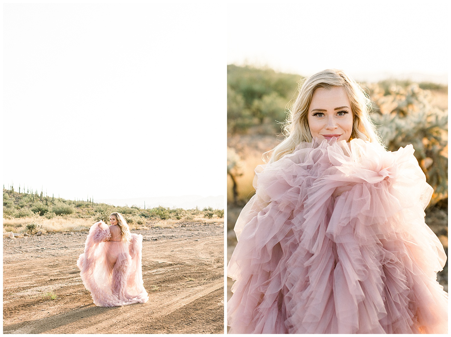 Desert gowns pink gown for desert Maternity session