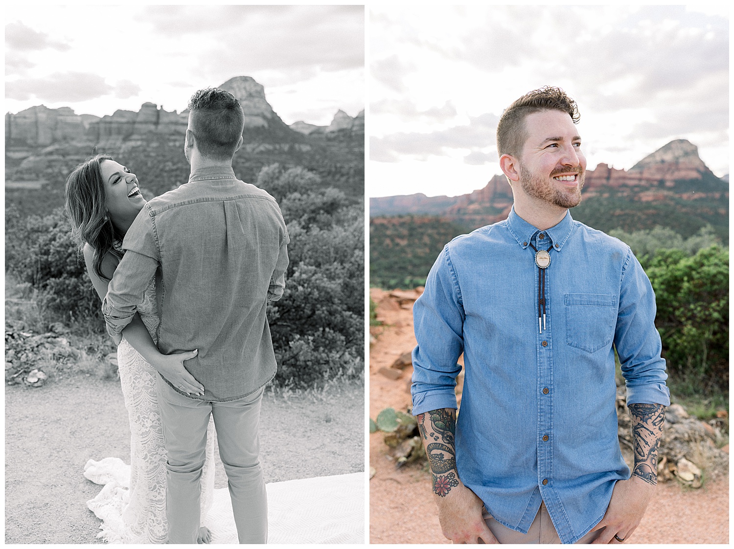 Anniversary Session in Sedona Arizona with cliffside views