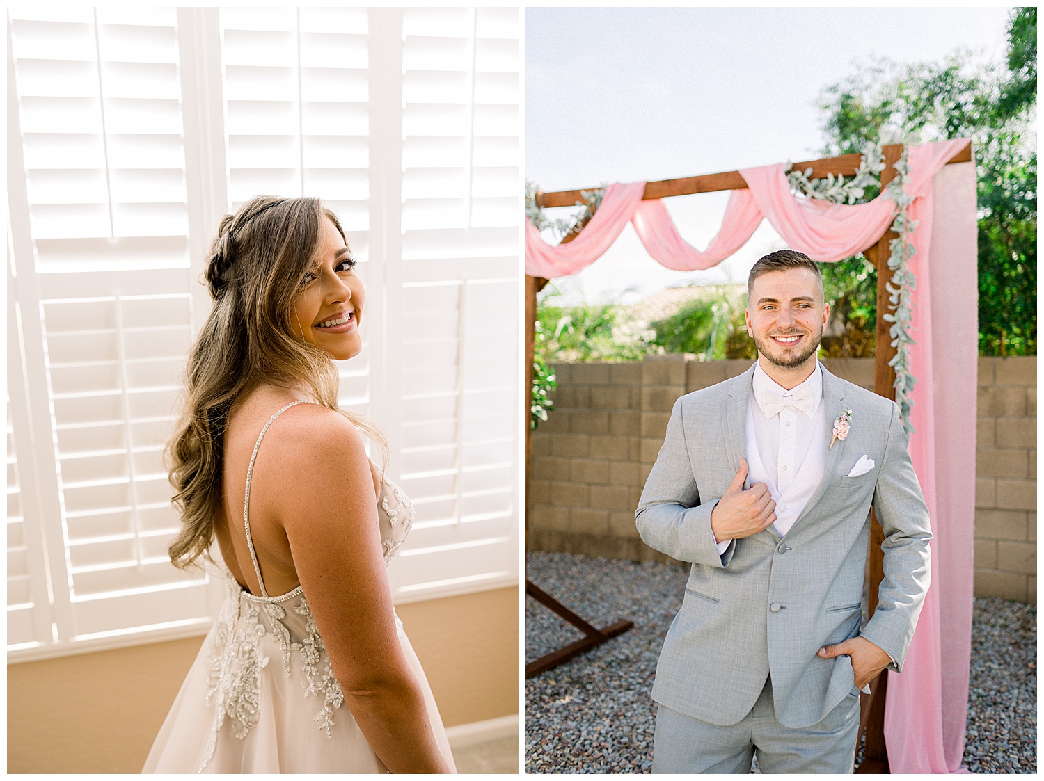 Intimate Estate Wedding, Arizona bridals and groom portraits