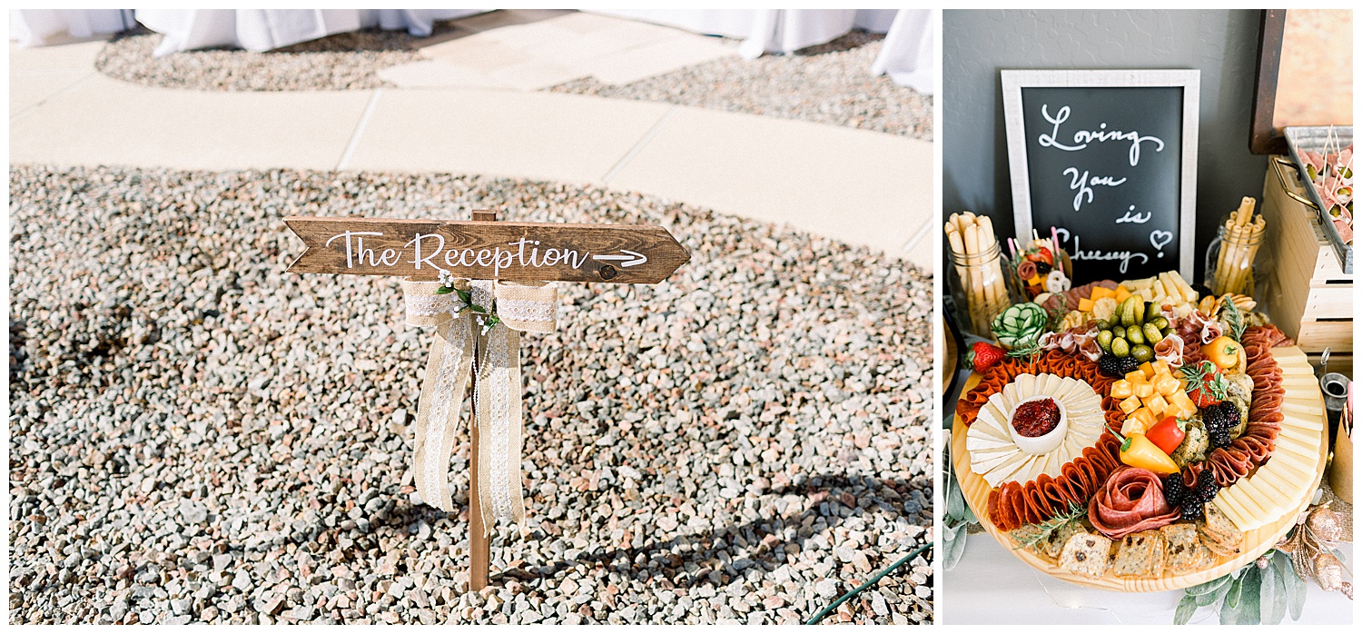 Charcuterie appetizers at intimate estate wedding