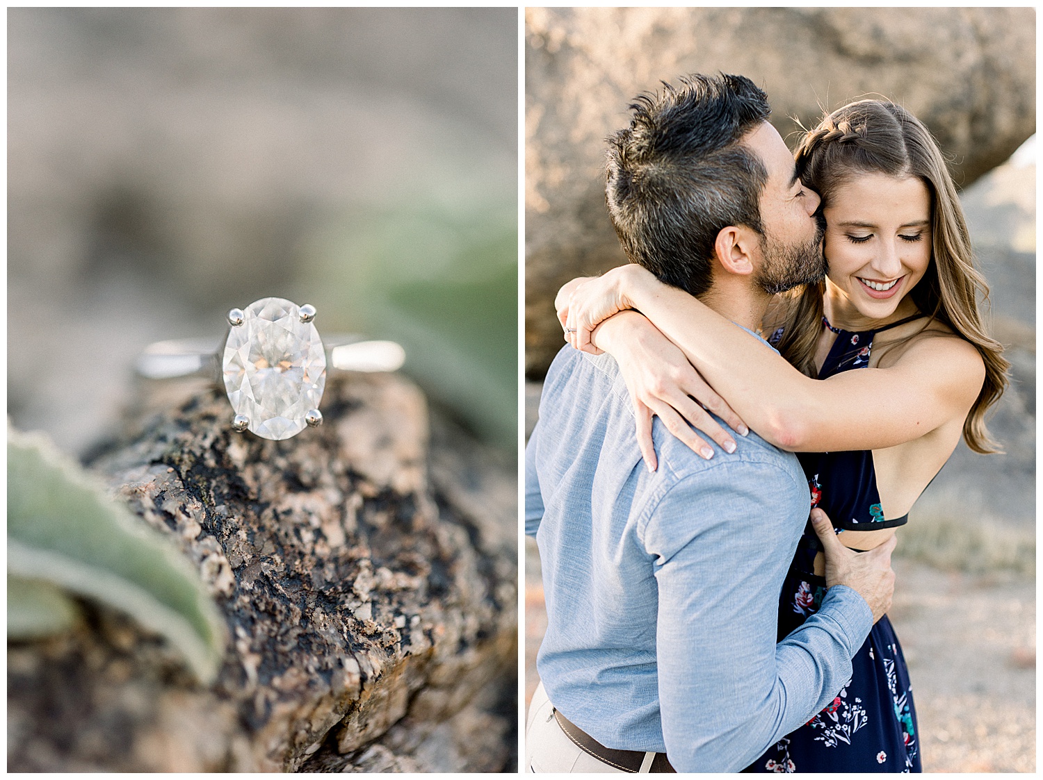 Ring Detail of Engagement ring in Desert of North Scottsdale Engagement Session