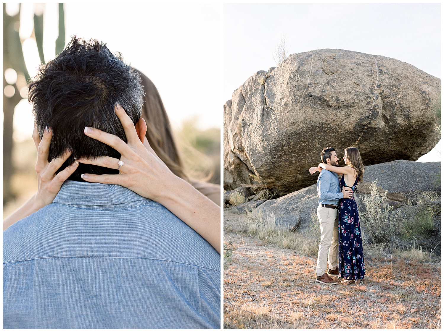 Boulders and Saguaros in the Desert of North Scottsdale Engagement Session