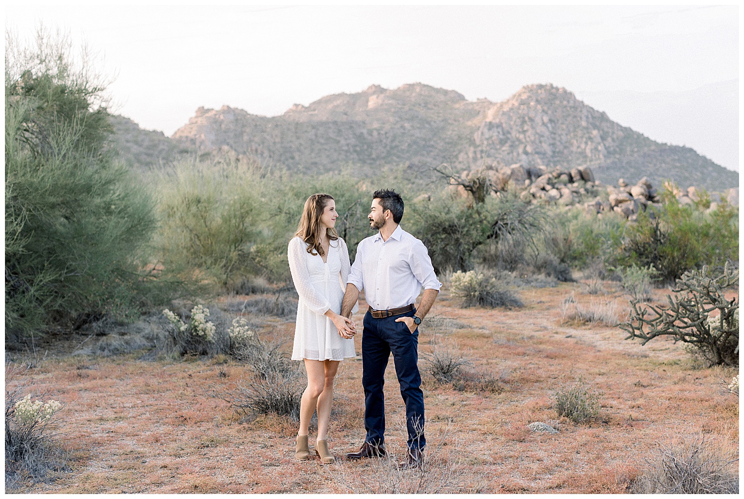 Engagement Session in the boulders of North Scottsdale Desert