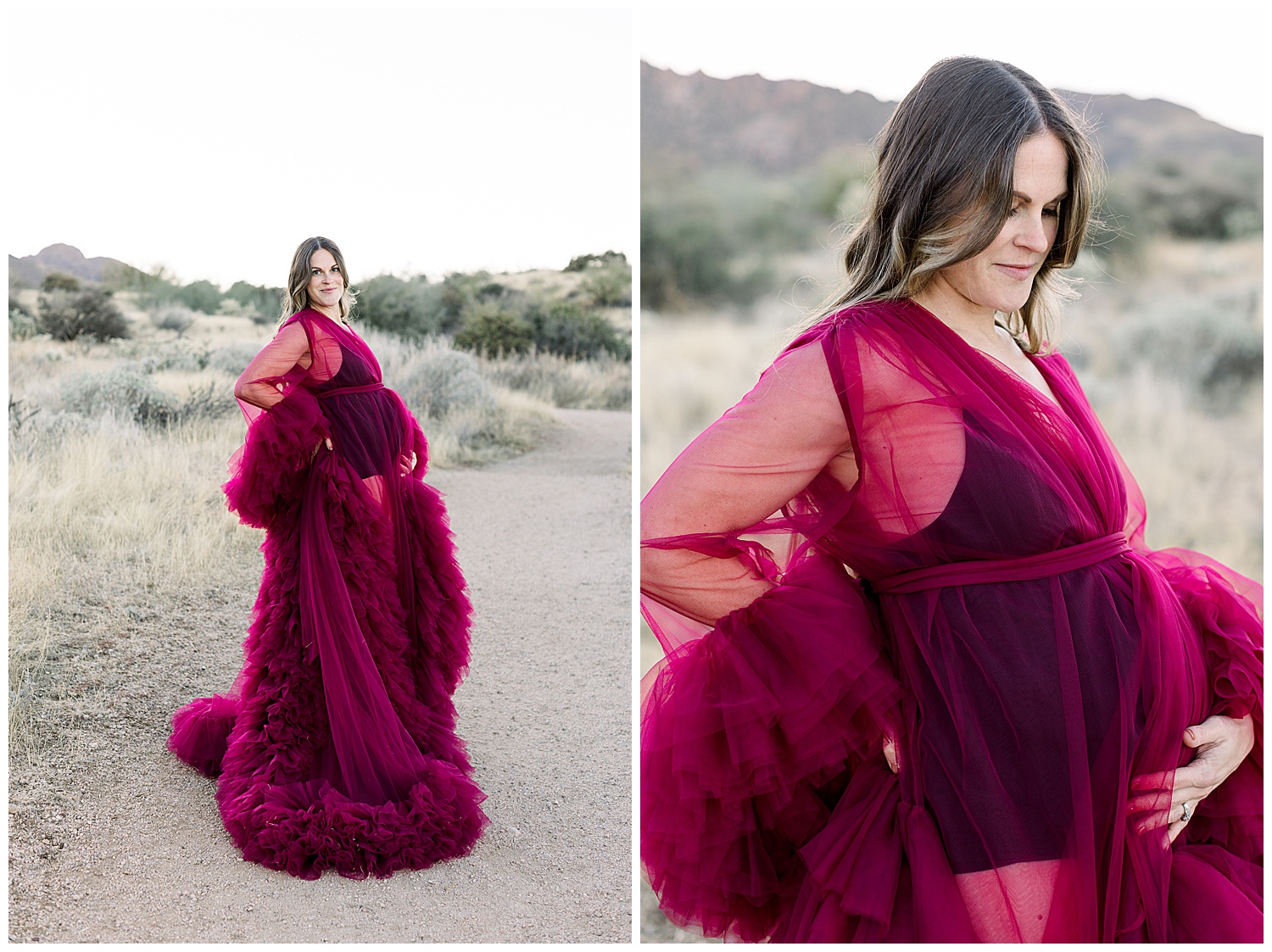 Desert Gowns Red Burgundy, Glam Scottsdale Maternity Session