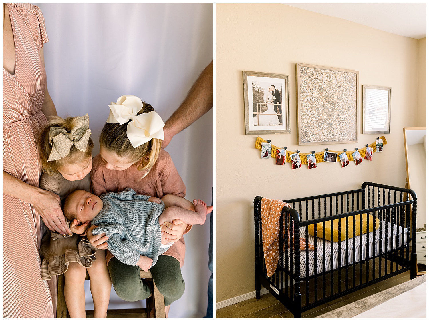 Newborn lifestyle session in Peoria, Arizona in client home