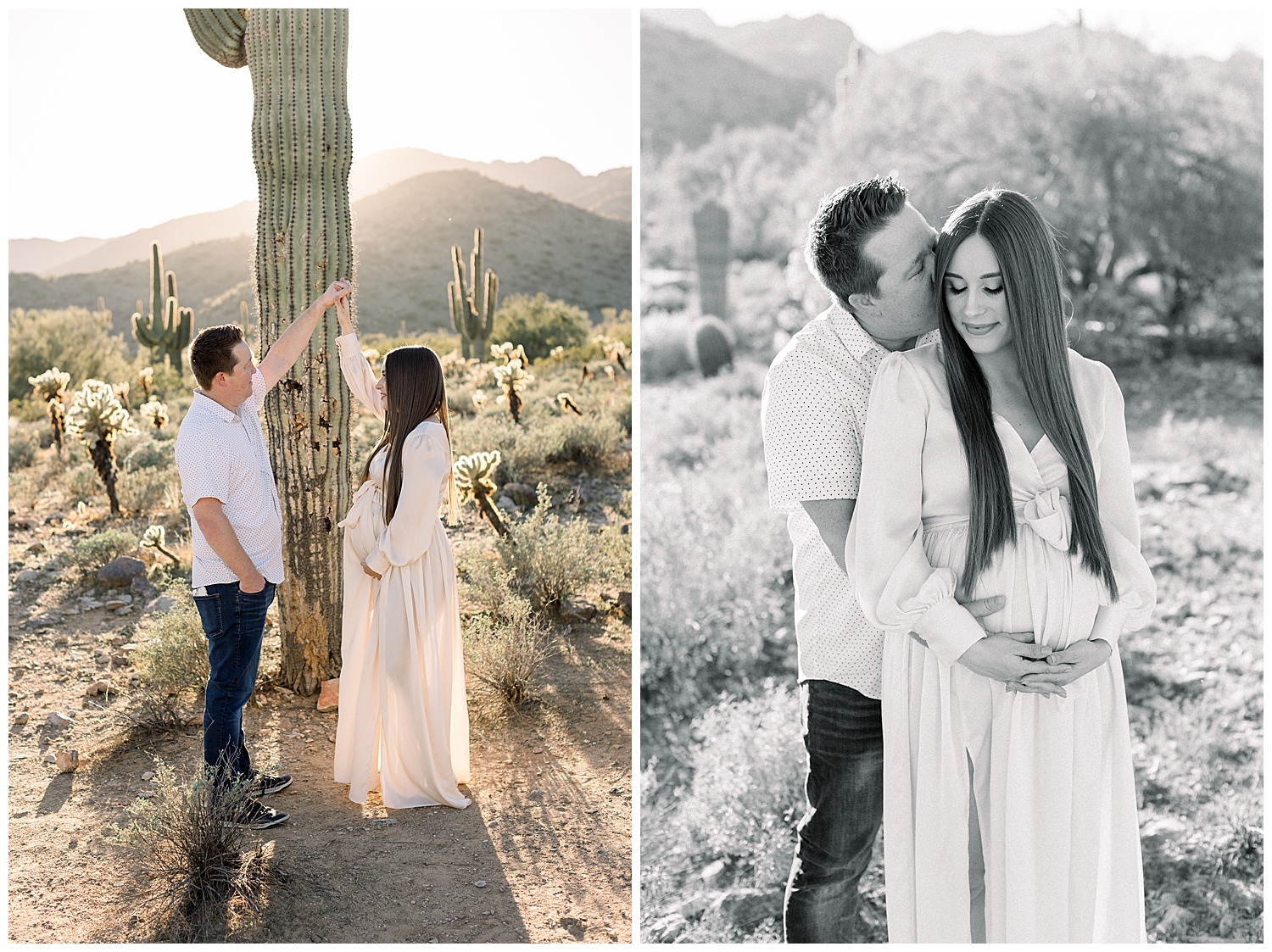 Arizona Maternity Photography, Desert Maternity Session, Ivory gown client closet