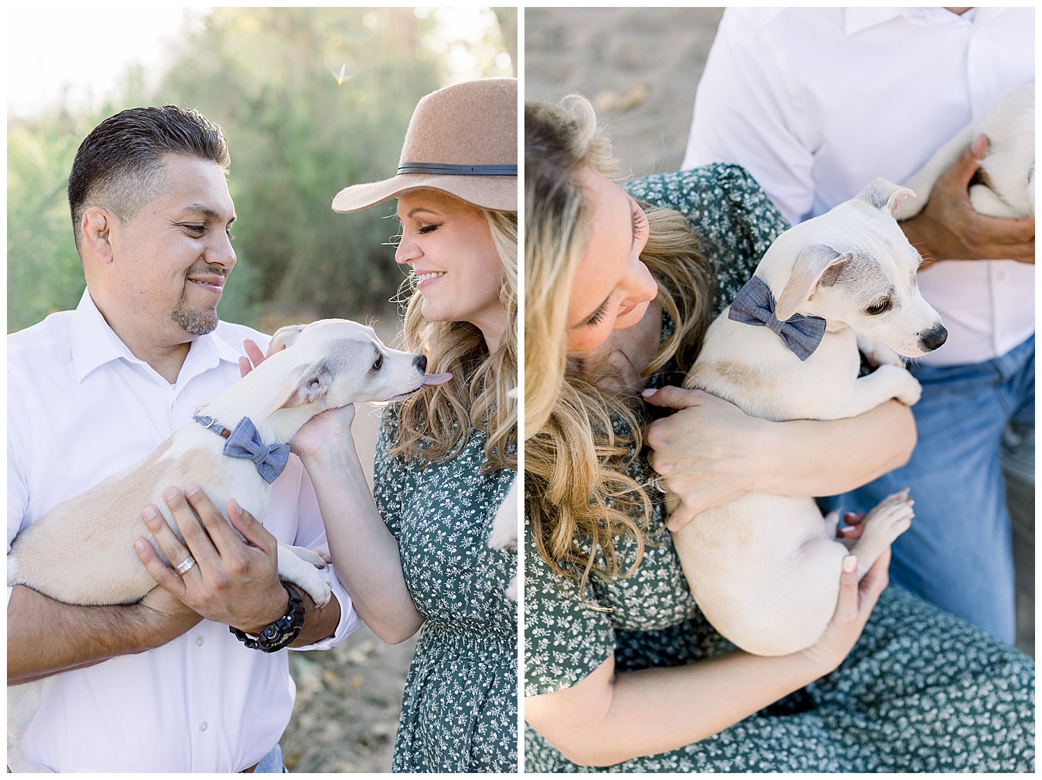 A Spring Couples Session in Arizona with puppies