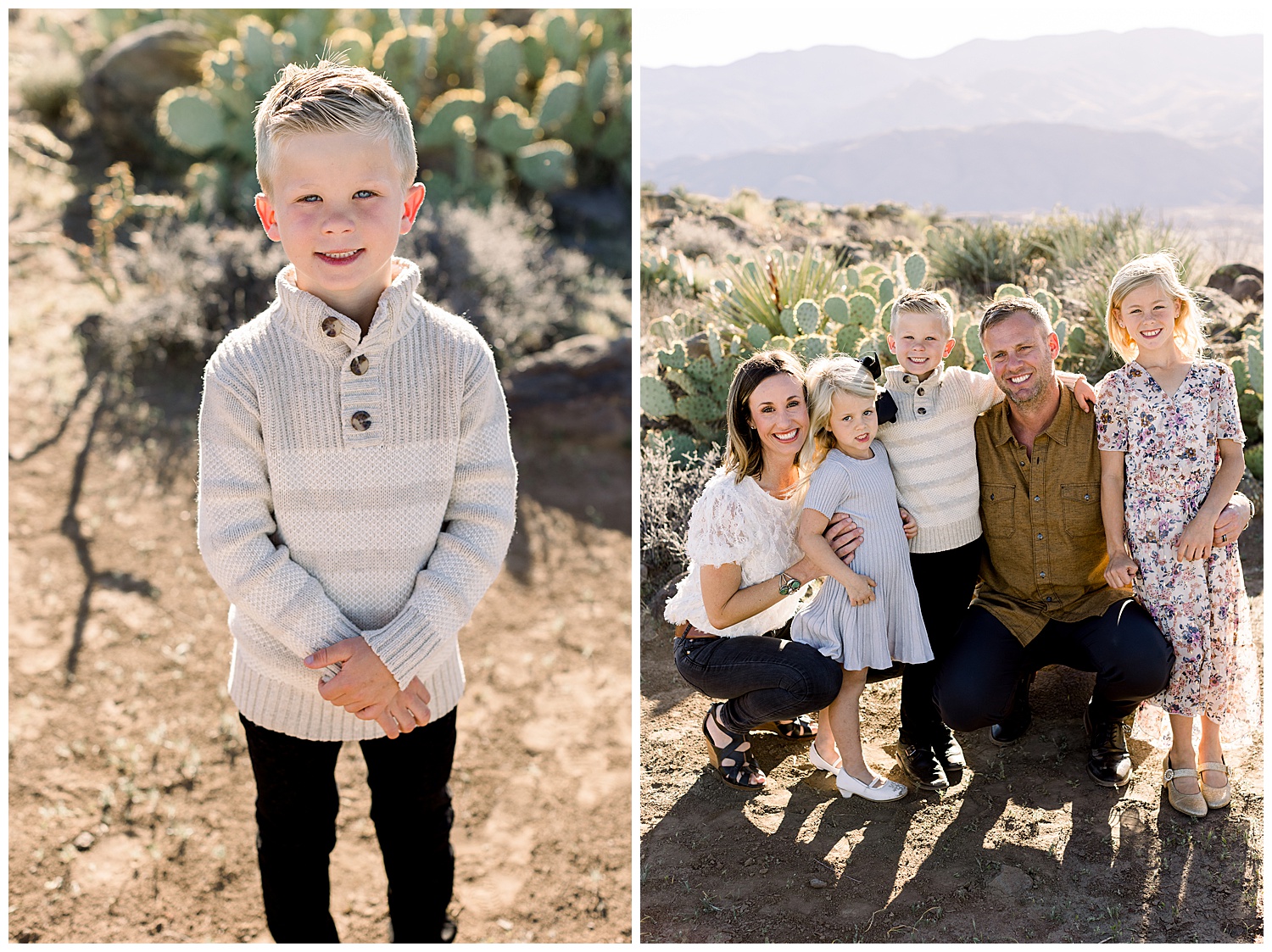 Family session in North phoenix, Arizona, desert and mountain views
