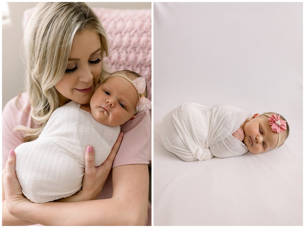 Newborn session in home, Arizona Motherhood Photographer, pink and neutral nursery