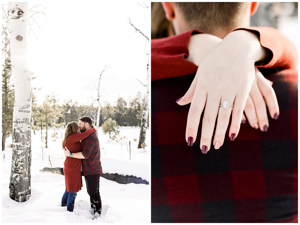 Engagement Session in Flagstaff Arizona after a fresh Snow