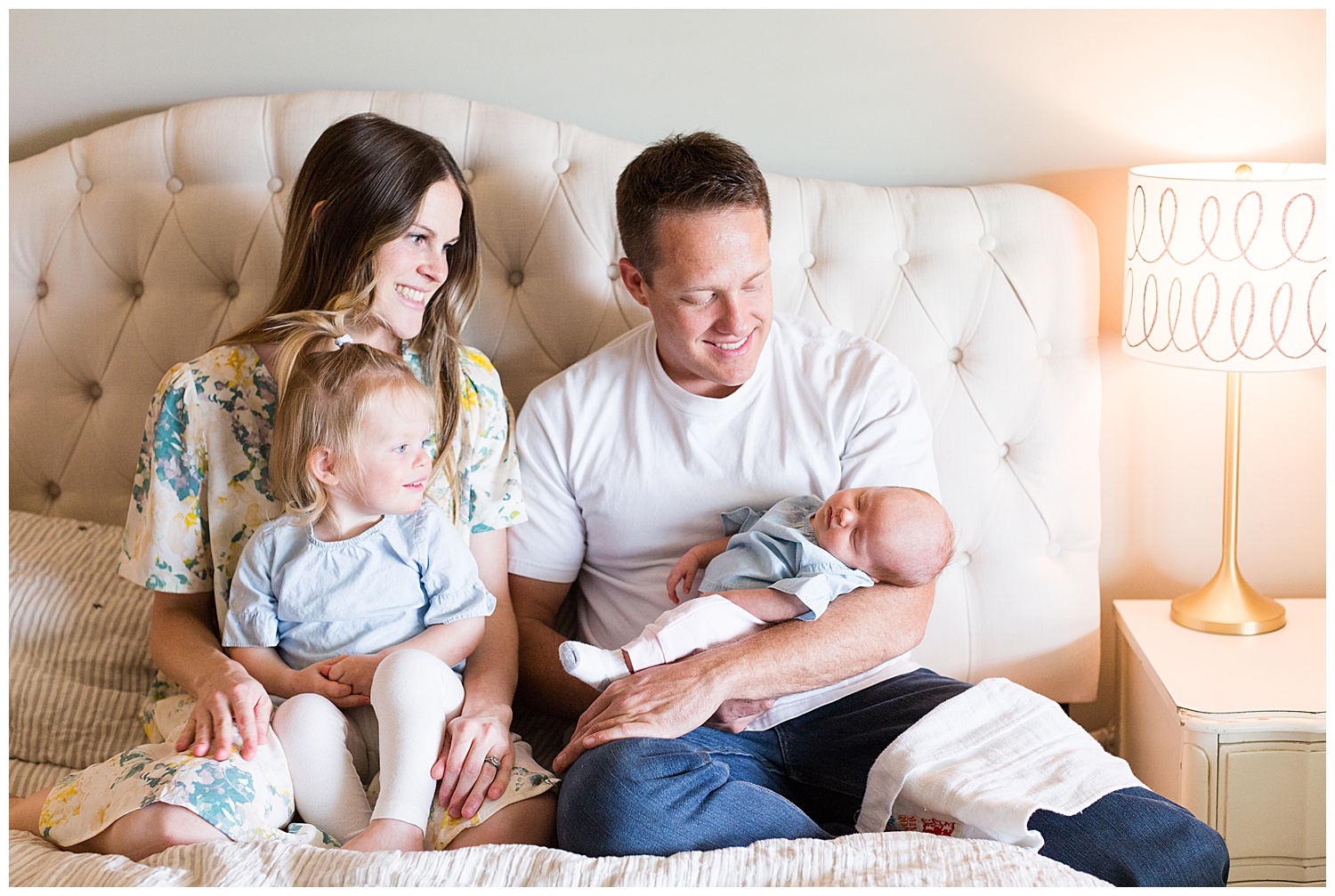 Phoenix Arizona Lifestyle Newborn Family Photography, Light and Airy, in home session