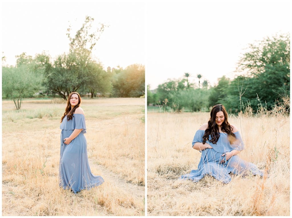 Lush Summer Maternity Session in Arizona, light and airy film photographer