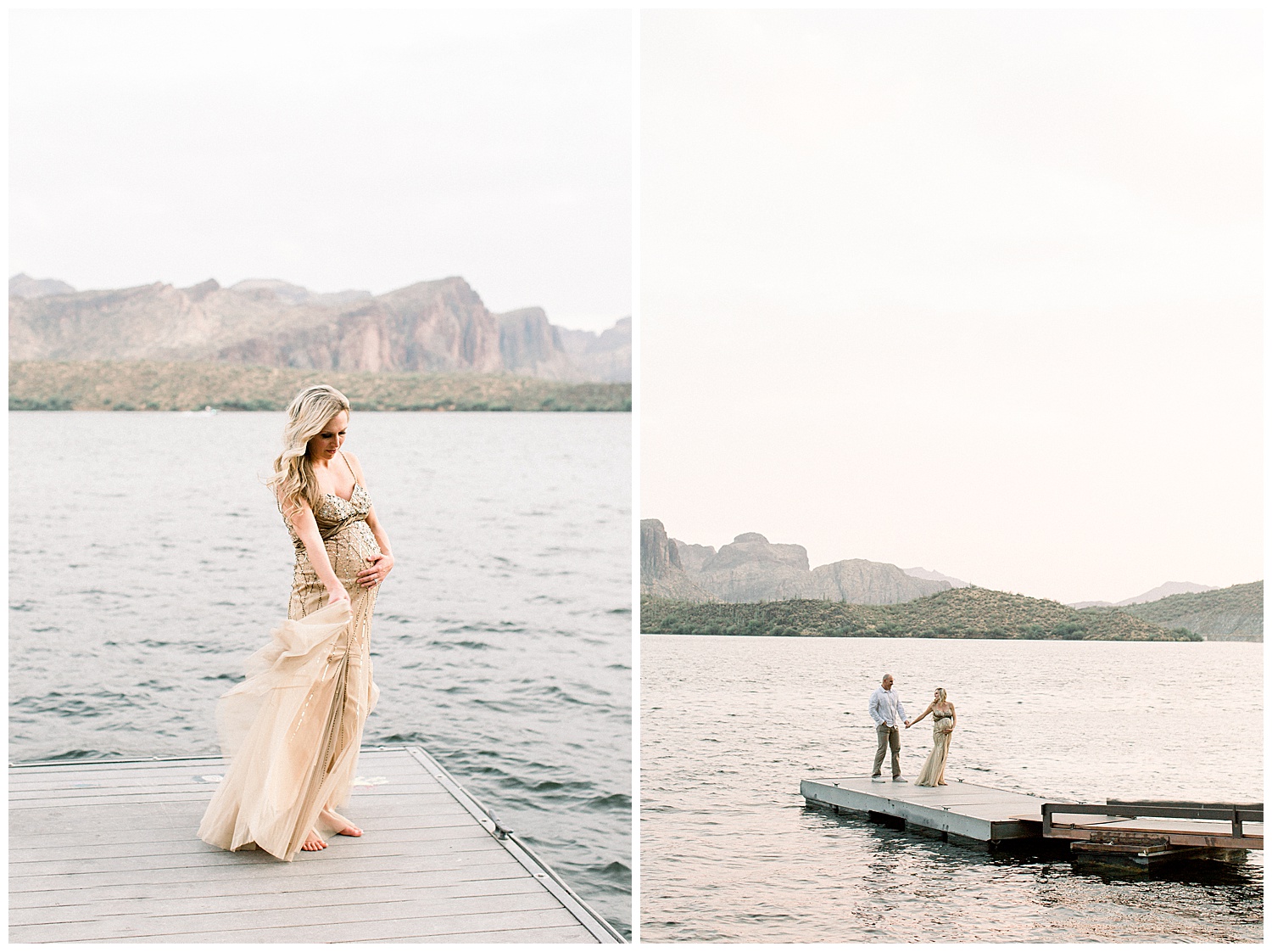 Arizona Maternity Session by the water, Lakeside Maternity Session