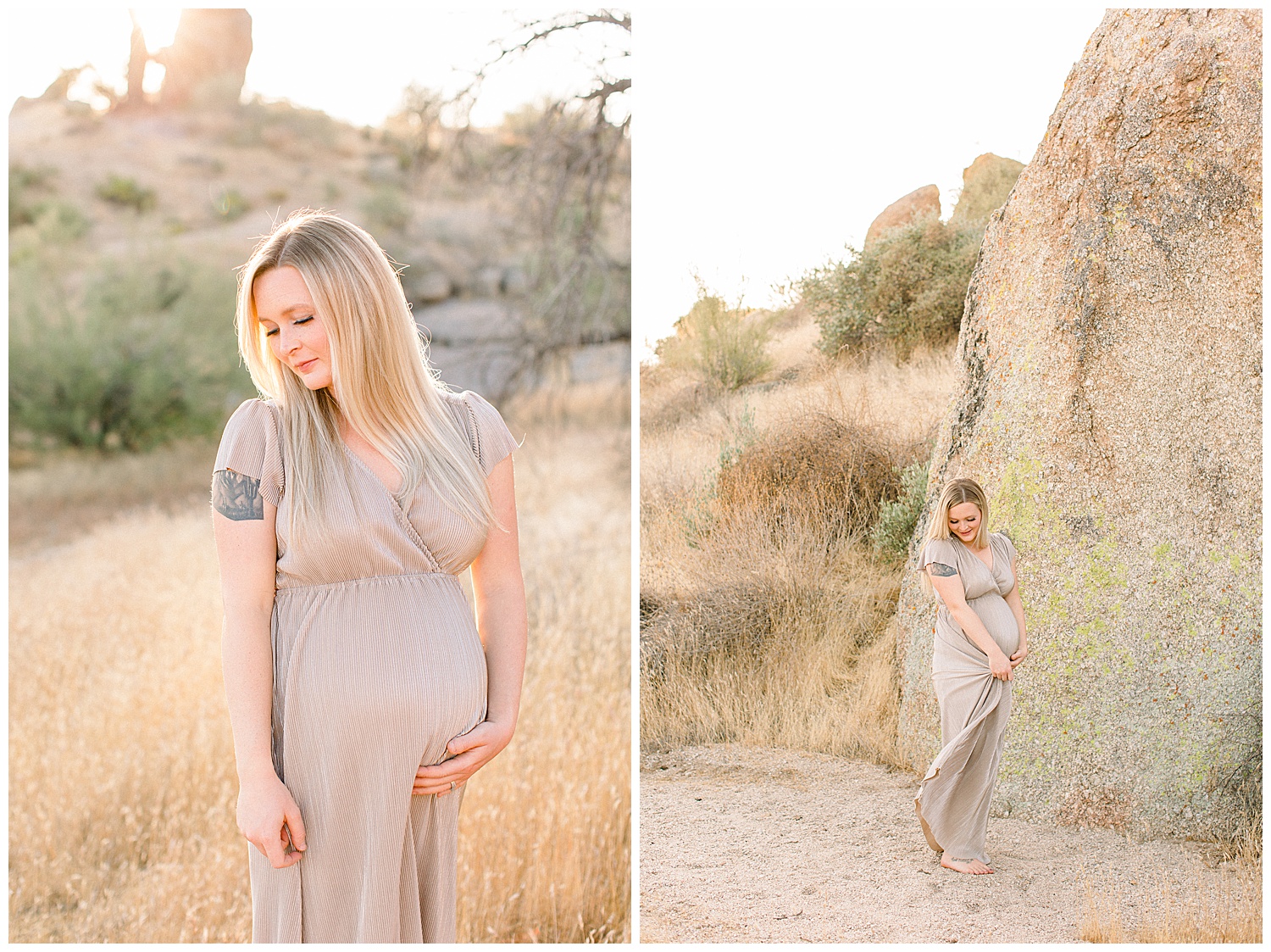 Sunrise Maternity session in the Arizona Desert