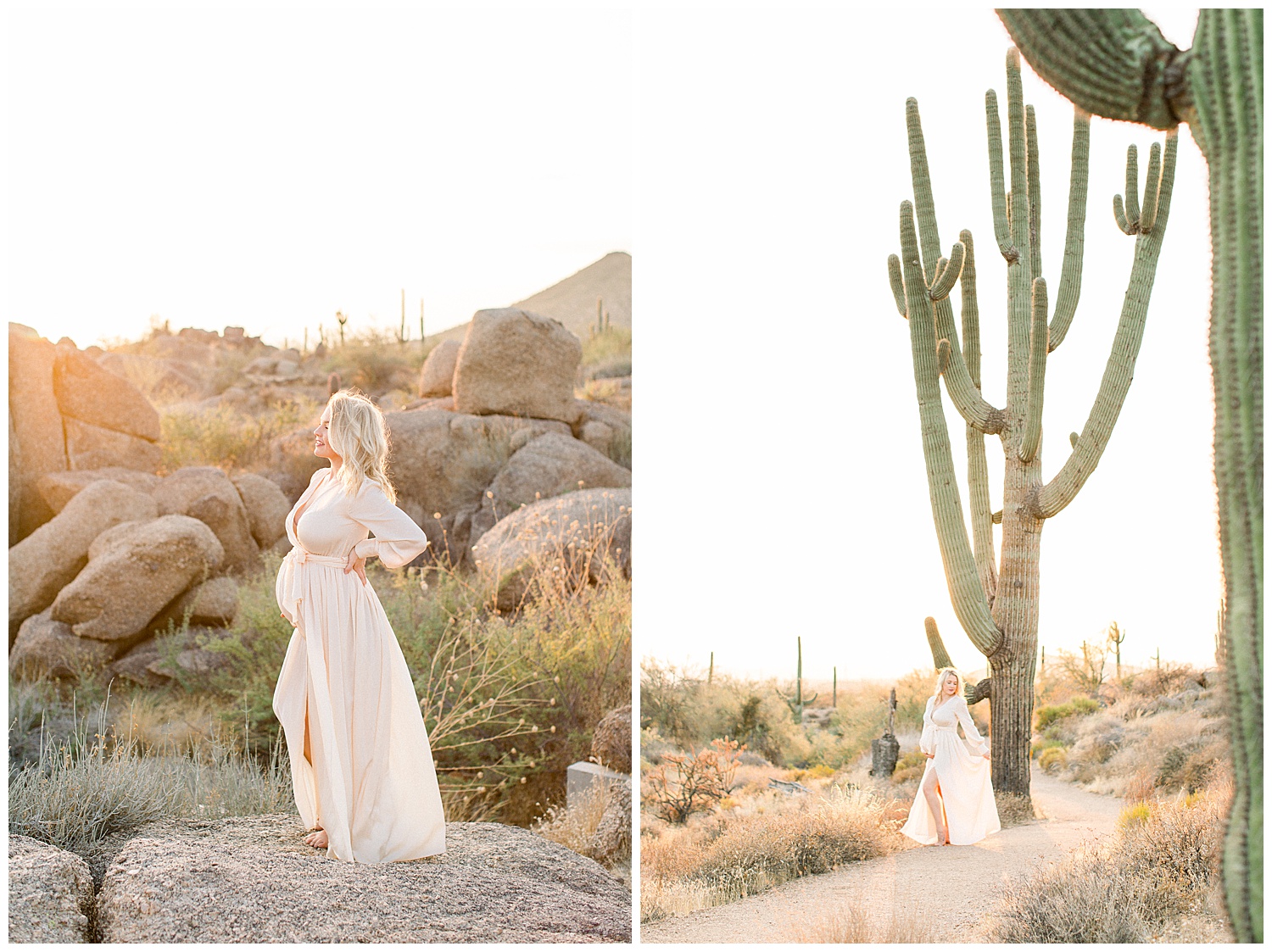 Soft Sunset, Glowing Desert Maternity Session, Arizona Film Maternity Photographer