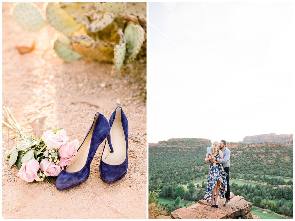 Sedona arizona cliffside Engagement Session, bridal details