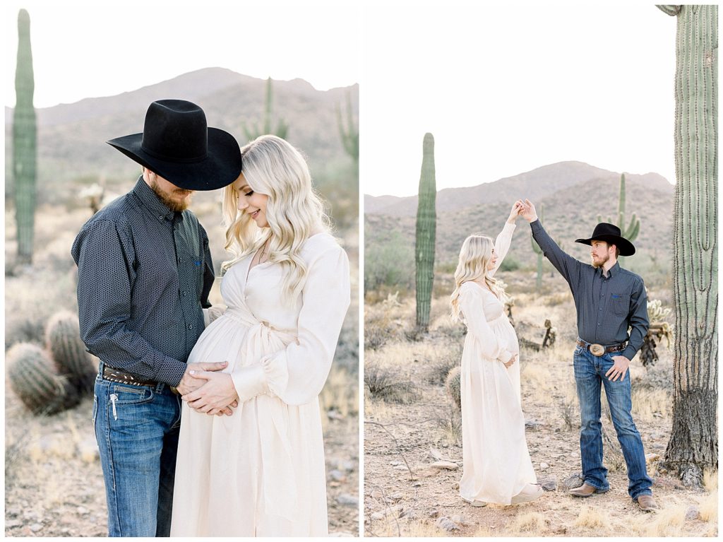 Soft and sweet, neutral desert maternity session