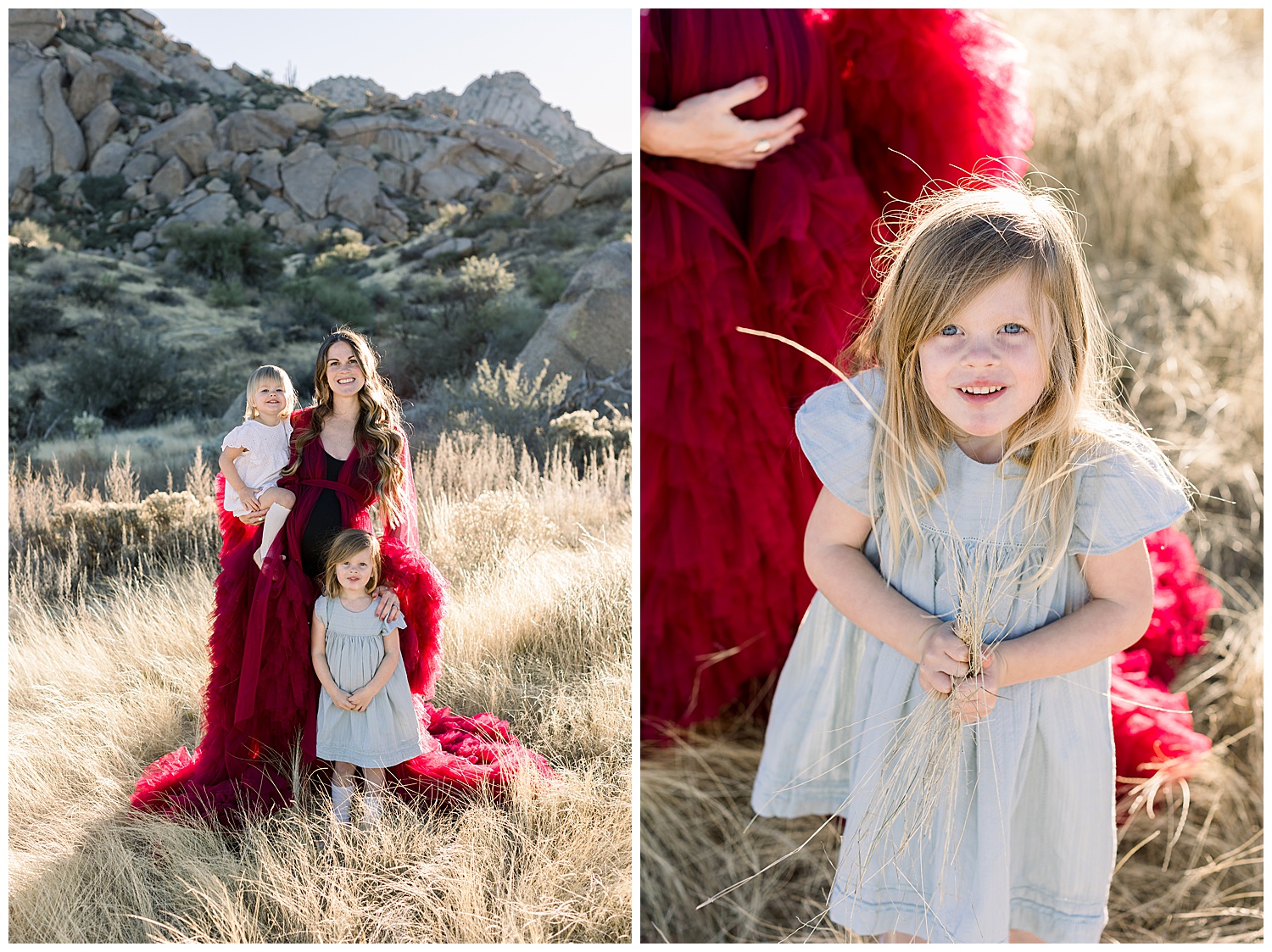 Desert Gowns burgundy robe glamorous maternity session, Scottsdale Maternity photographer