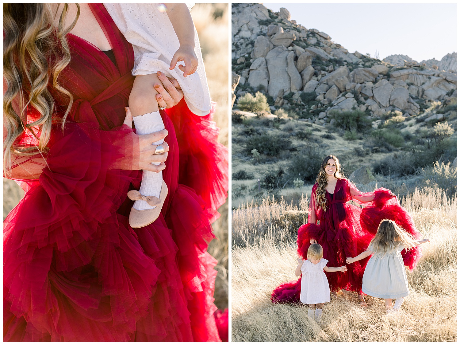 Glam Scottsdale Maternity Session, Desert Gowns red burgundy robe, Arizona Maternity Photographer