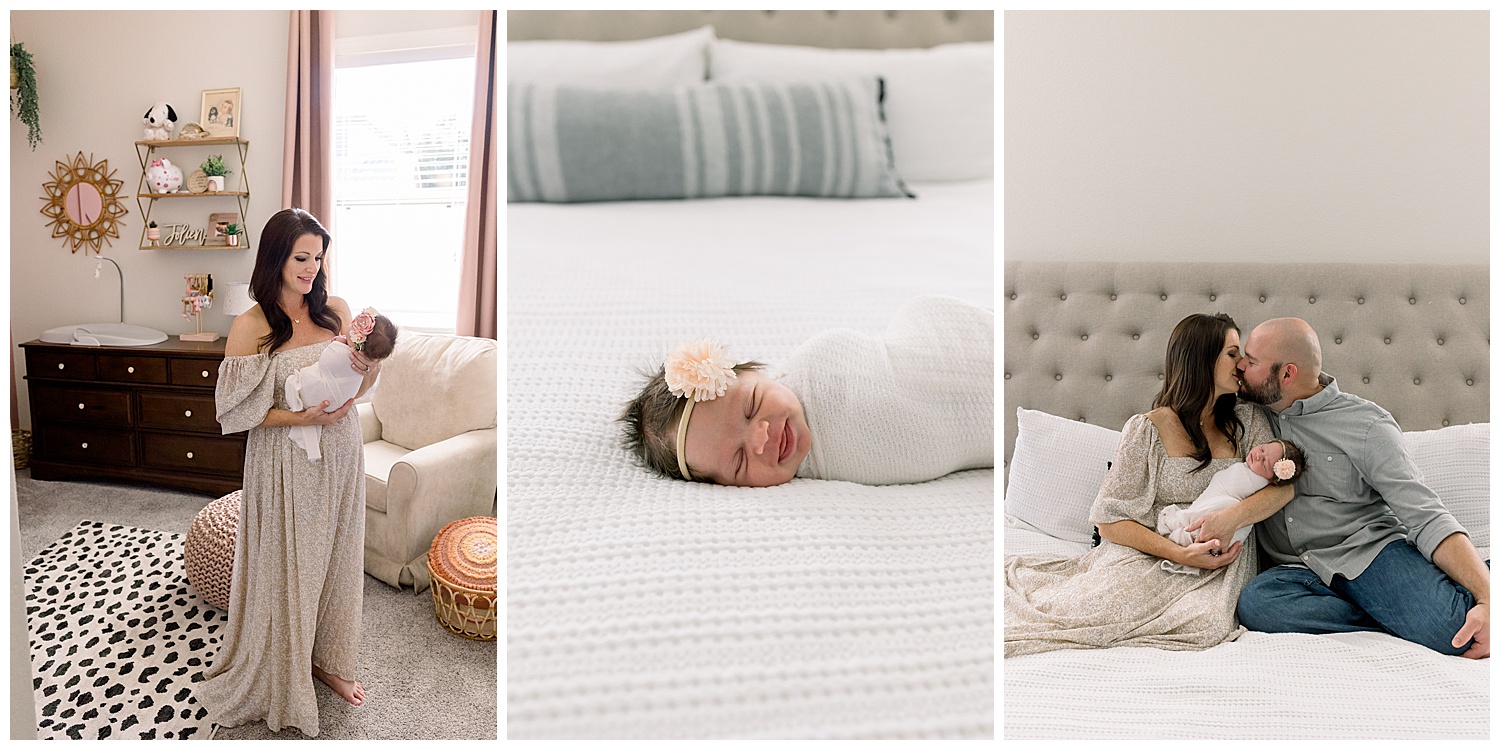 Neutral and pink nursery for a baby girl, arizona lifestyle newborn session