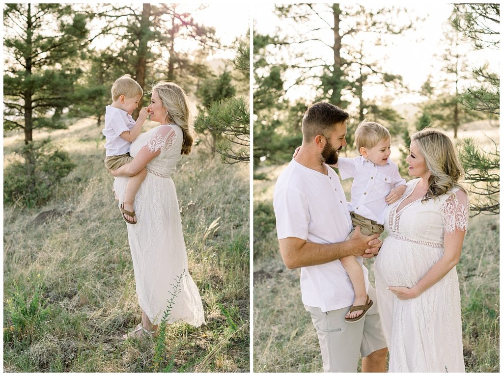 Flagstaff Arizona Maternity Session in the forest, family maternity session