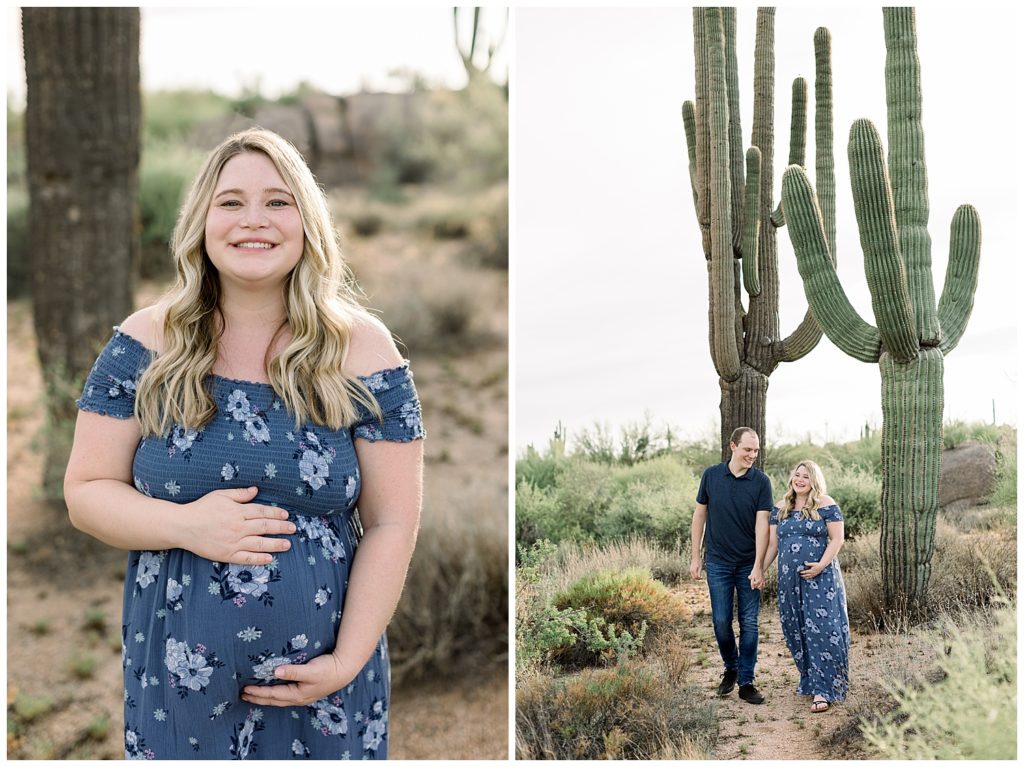 Maternity session in Saguaros of Scottsdale, Arizona