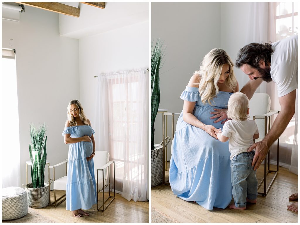 Family Maternity Session in Studio, Downtown Phoenix